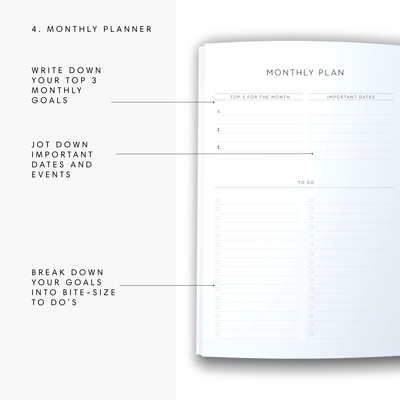 A5 2024 Spiral Goals Diary - Let's Do This - Grey