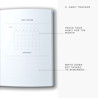 A5 2024 Week to a Page Diary - Numbers - White