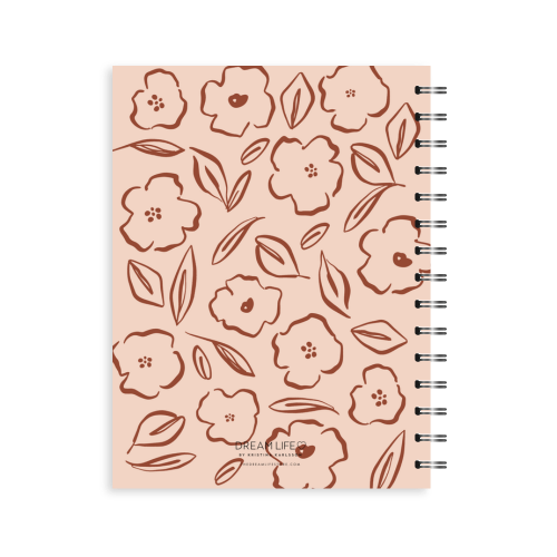 A5 2024 Spiral Family Diary - Floral - Rose