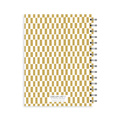 A5 2024 Spiral Vertical Weekly Diary - Pattern - Mustard