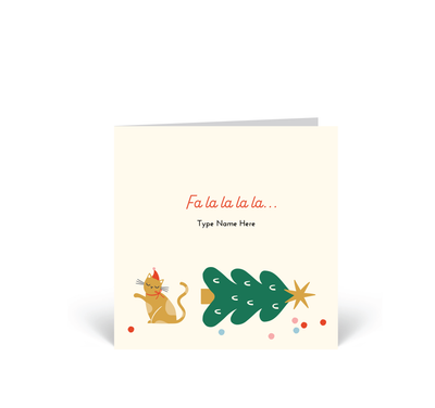 Personalised Christmas Cards 10 Pack - Fa La La La