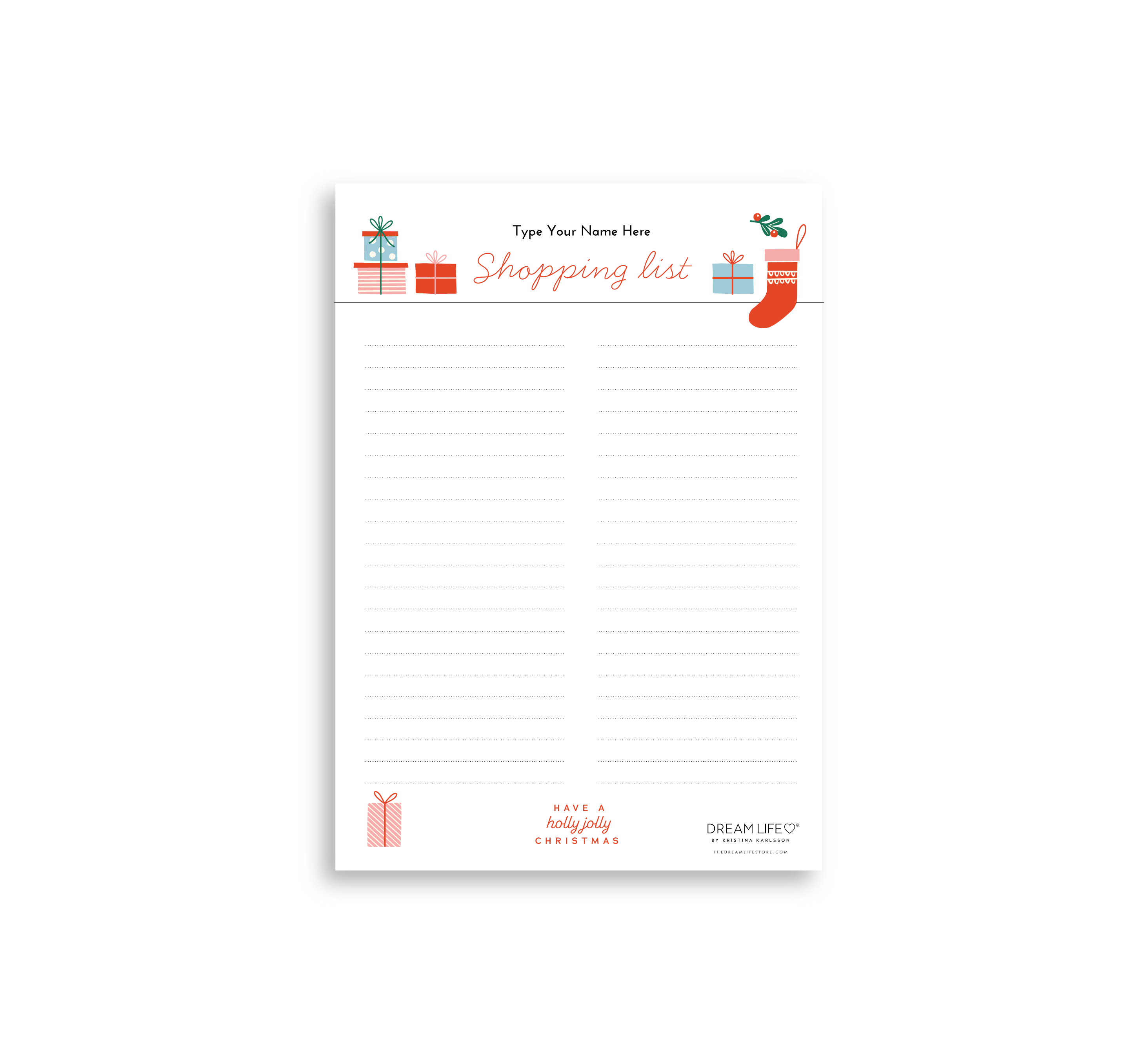 A5 Shopping List with Magnet - Christmas – Dream Life