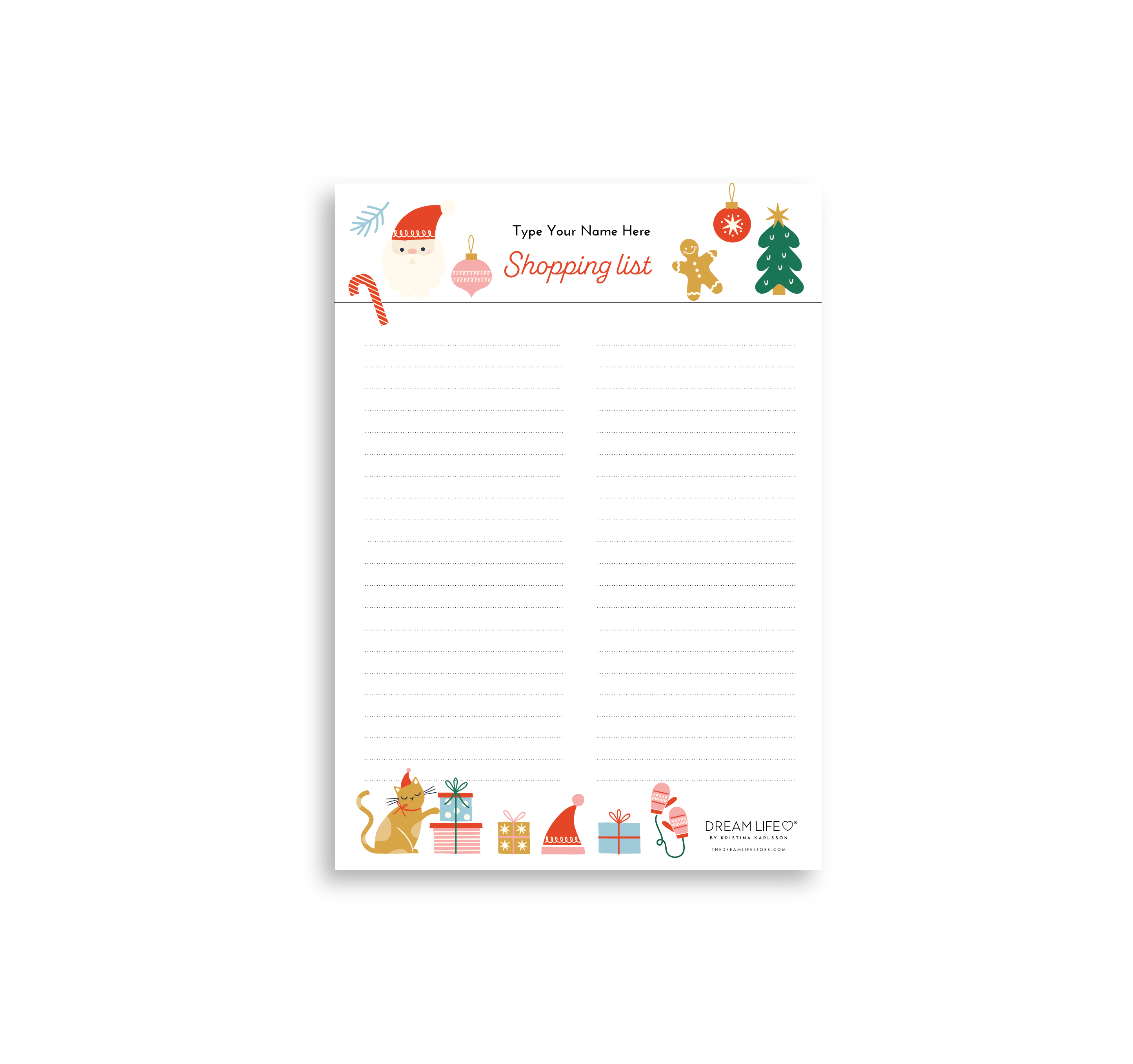 A5 Shopping List with Magnet - Santa – Dream Life