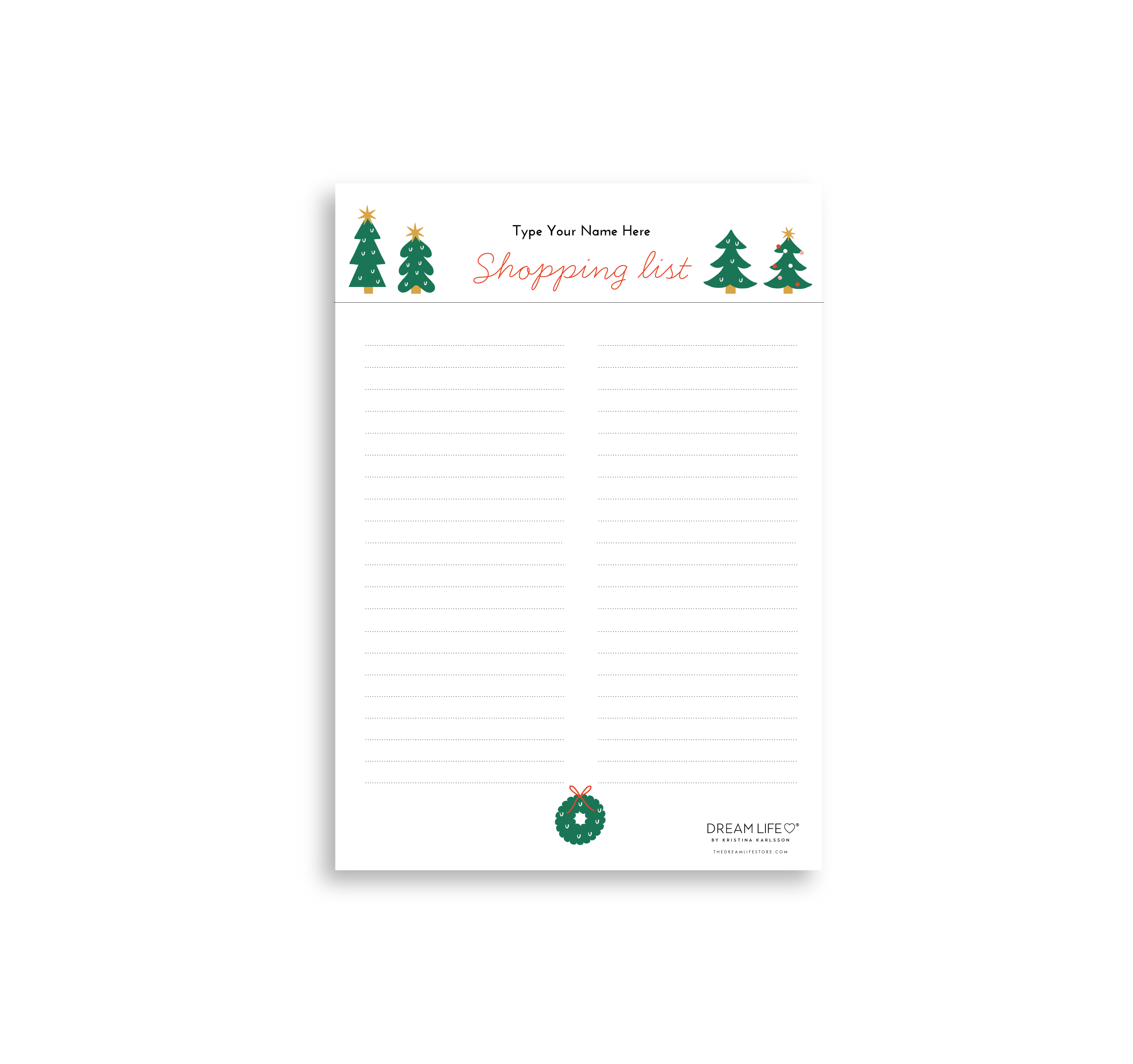 A5 Shopping List with Magnet - Christmas Trees – Dream Life