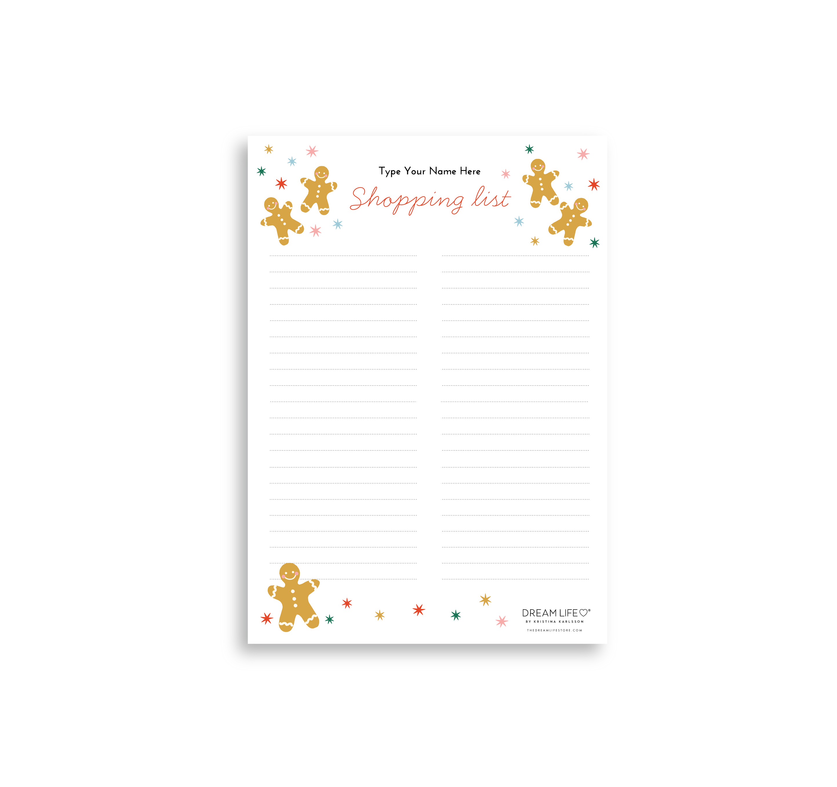 A5 Shopping List with Magnet - Gingerbread – Dream Life