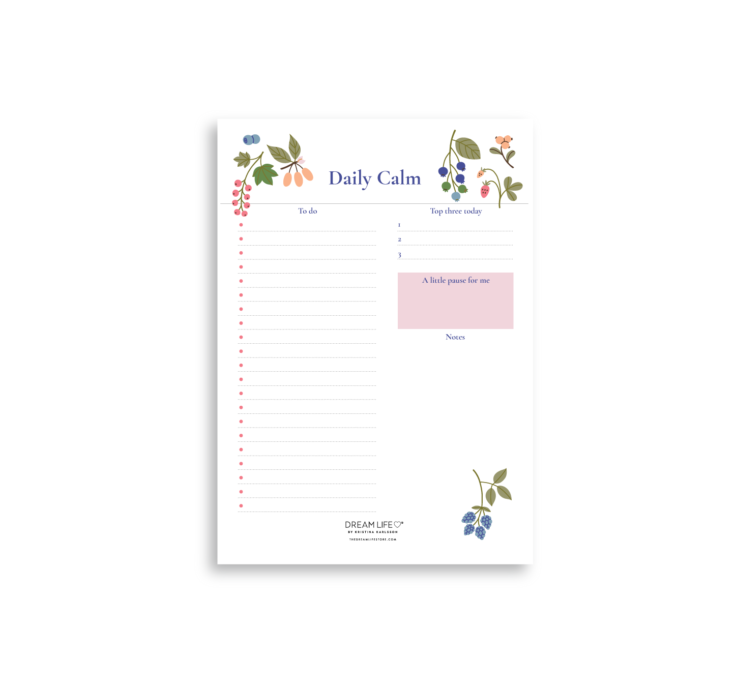 A5 Daily Calm Notepad – Dream Life