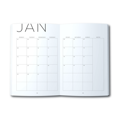 A5 Spiral - Plan Your Year Journal - Dots - Green