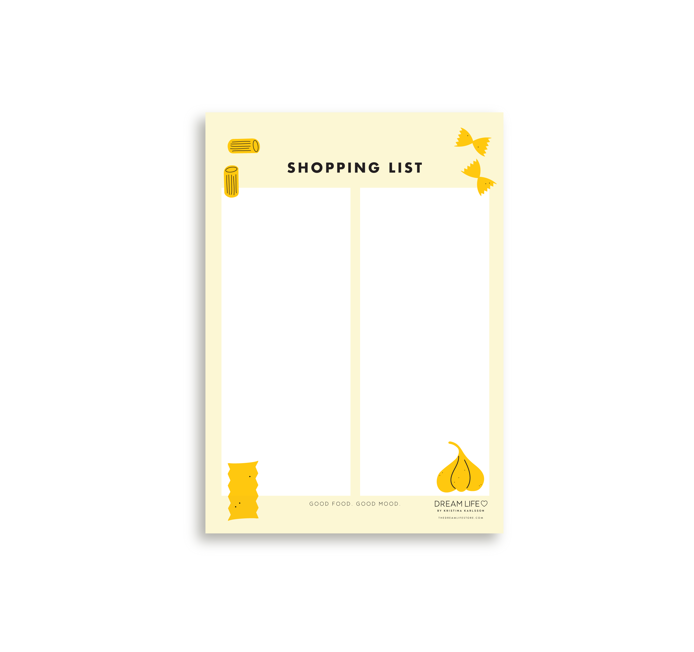 A5 Shopping List with Magnet - Pasta – Dream Life