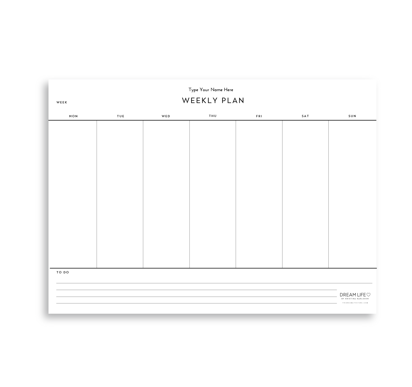 A4 Weekly Vertical Planner Notepad – Dream Life