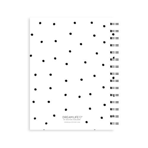 A5 Spiral - Plan Your Year Journal - Dots - Black