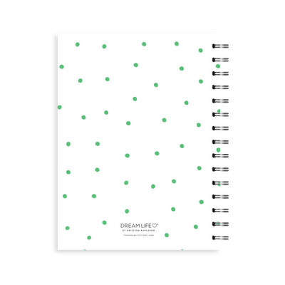 A5 Spiral - Plan Your Year Journal - Dots - Green