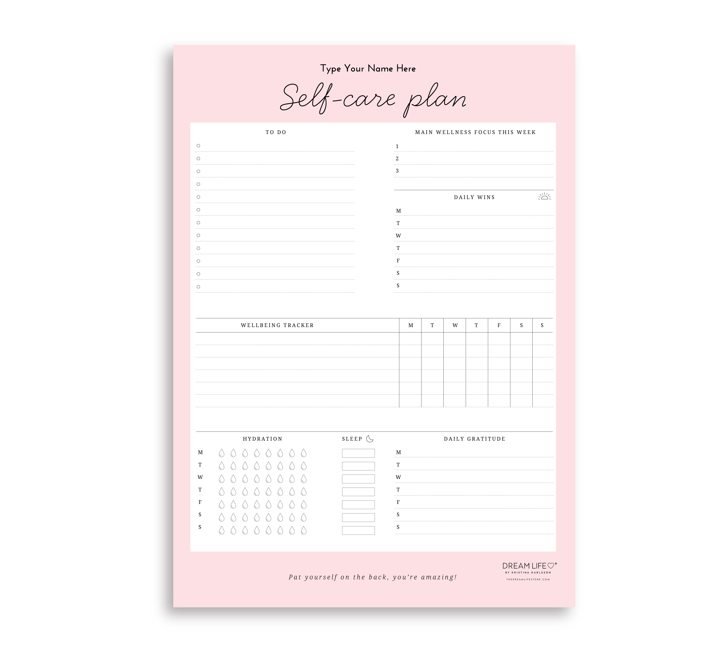 A4 Self-Care Notepad - Pink – Dream Life