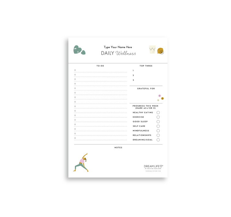 A5 Daily Wellness Notepad