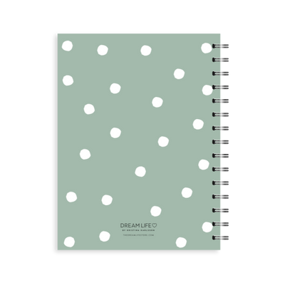 A5 2024 Spiral Teacher Diary - Dots - Green