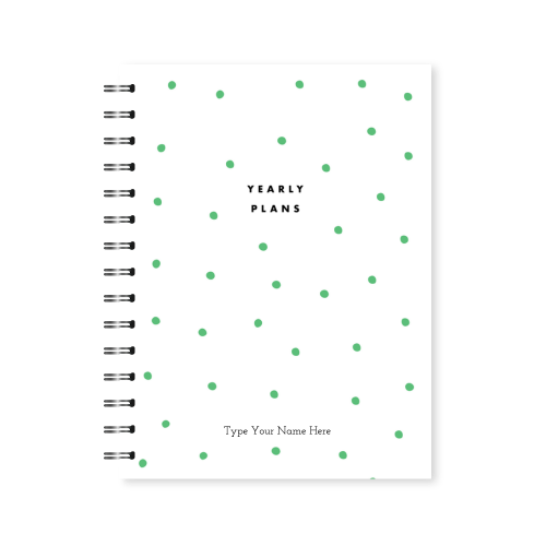 A5 Spiral - Plan Your Year Journal - Dots - Green – Dream Life