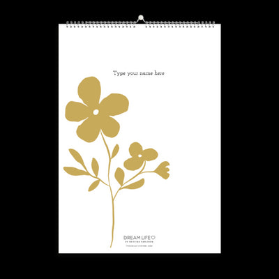 A3 Family Calendar - Flower - Mustard