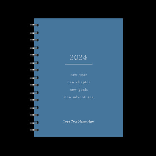 A5 2024 Spiral Goals Diary - Blue