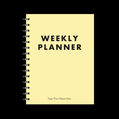 A5 Spiral Planner Undated - Weekly Planner - Yellow