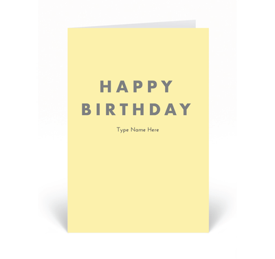 Personalised Card - Happy Birthday - Yellow