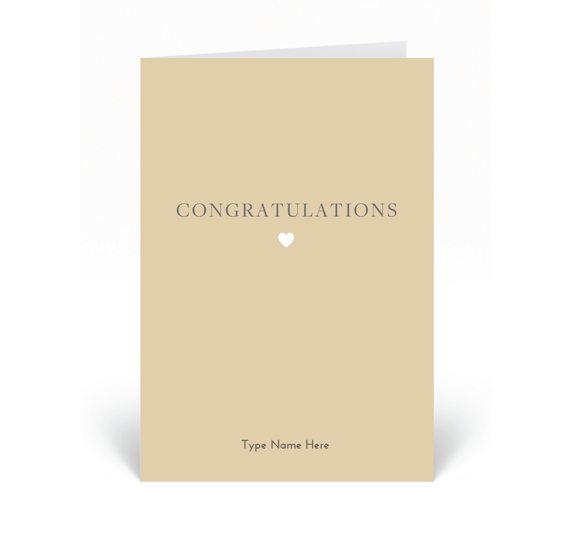 Personalised Card - Congratulations - Light Tan