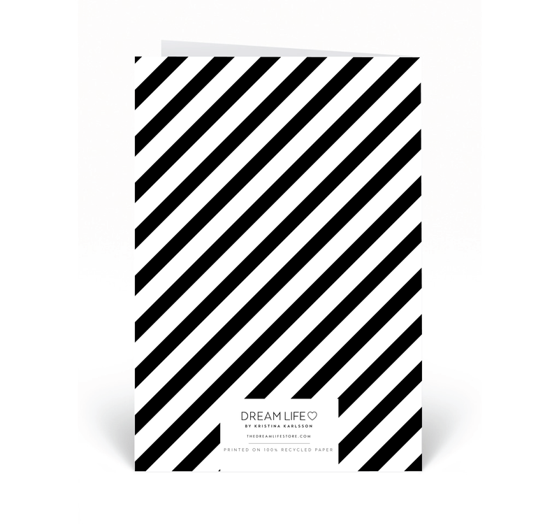 Personalised Card - Happy Birthday - Stripe - Black