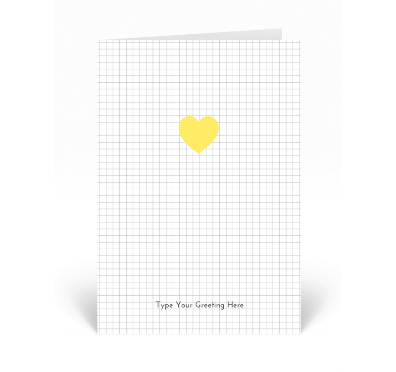 Personalised Card - Yellow Heart