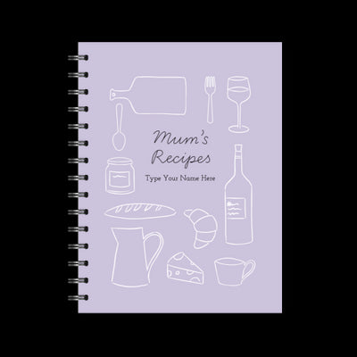 A5 Spiral Recipe Journal - Mum's Recipes - Lilac