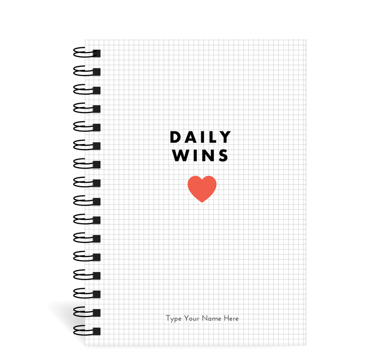 A5 Spiral Journal - Daily Wins - Red Heart