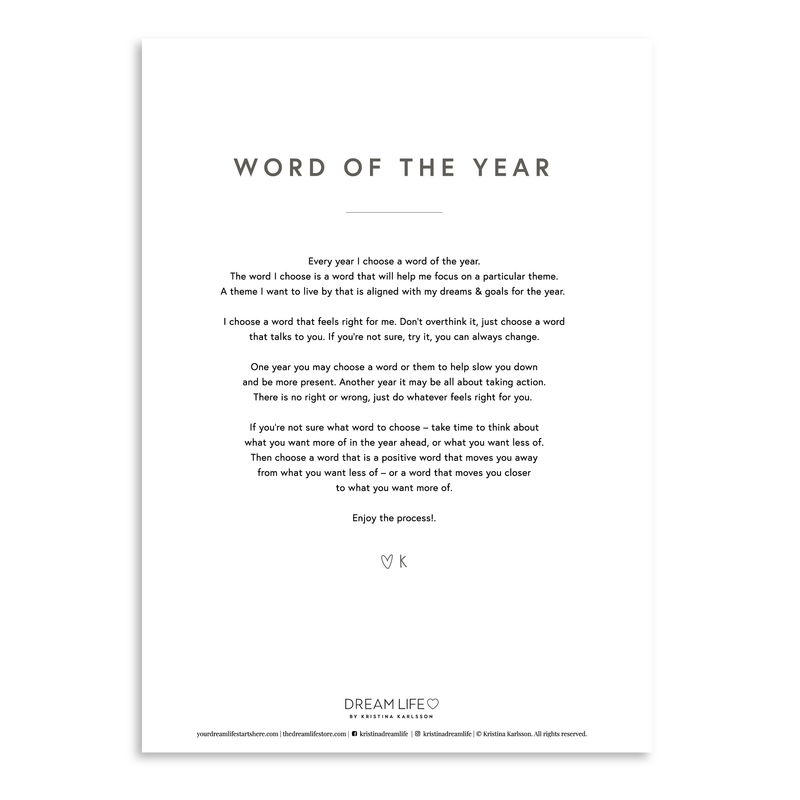 WORD OF THE YEAR - FREE Downloadable PDF