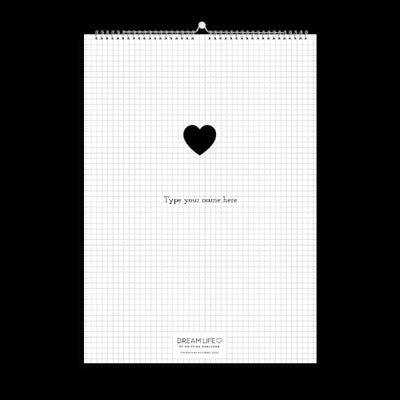 A3 Family Calendar - Black Heart