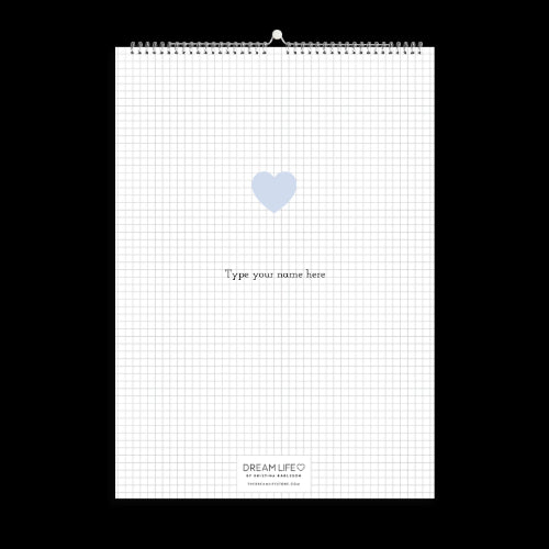 A3 Family Calendar - Blue Heart