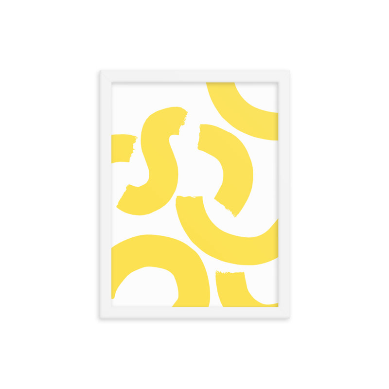 YELLOW SQUIGGLE Framed