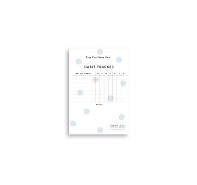 A6 Notepad - Habit Tracker - Dots - Blue
