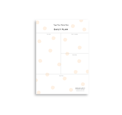 A5 Daily Plan Notepad - Dots - Blush