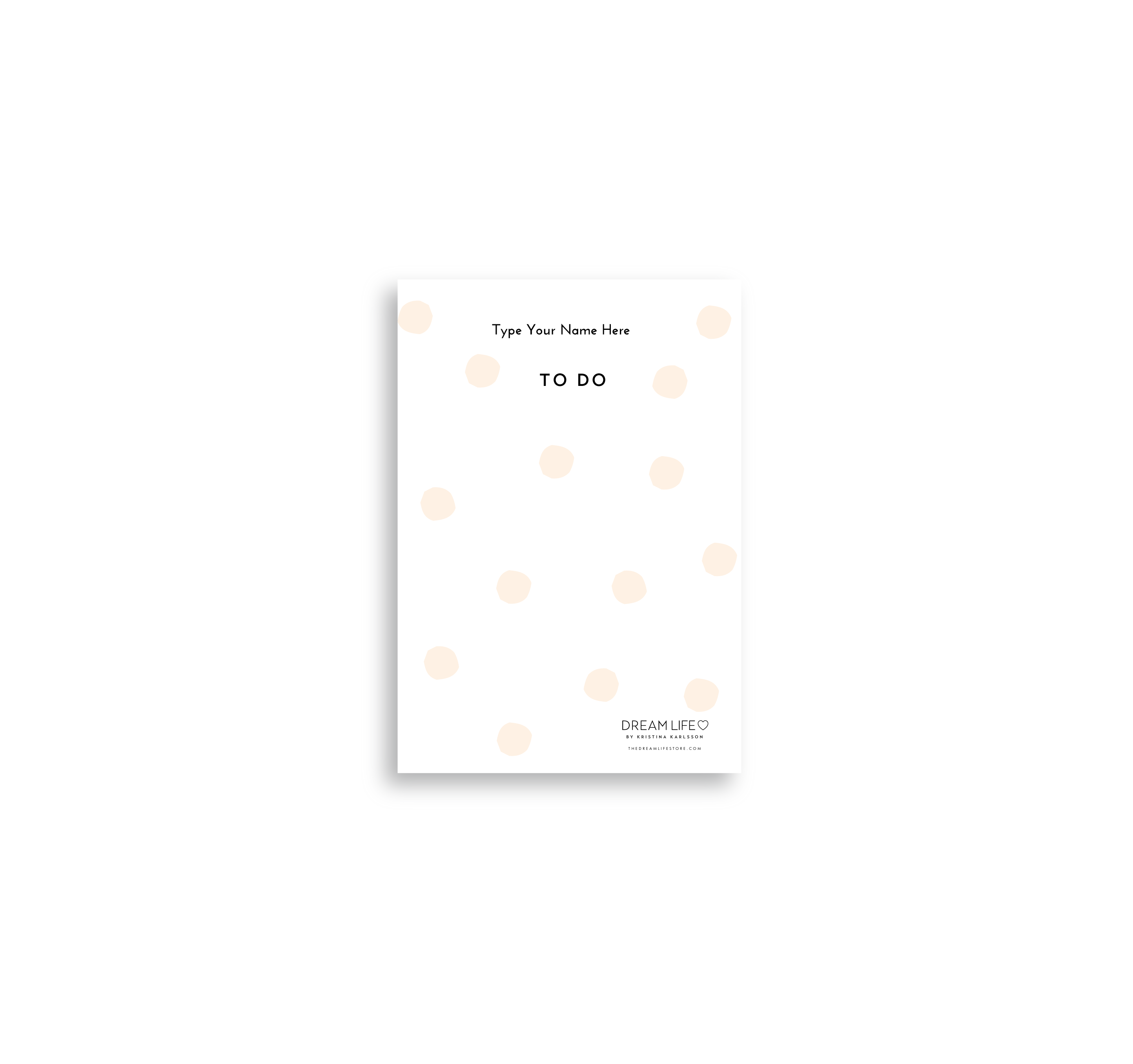 A6 To Do Notepad - Dots - Blush – Dream Life
