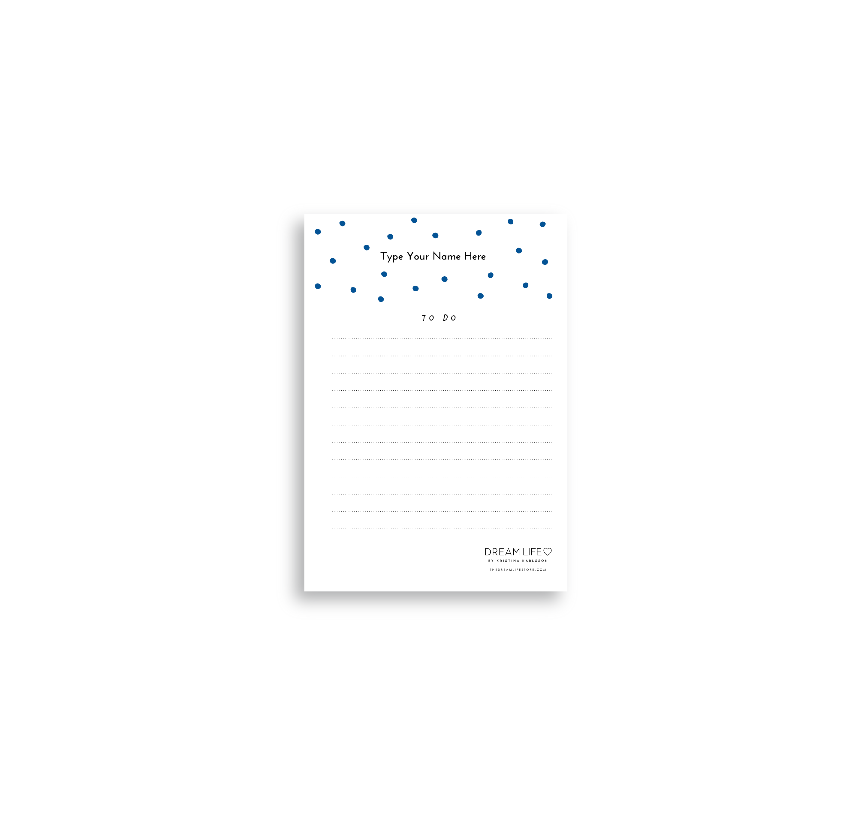 A6 To Do Notepad - Dots - Blue – Dream Life