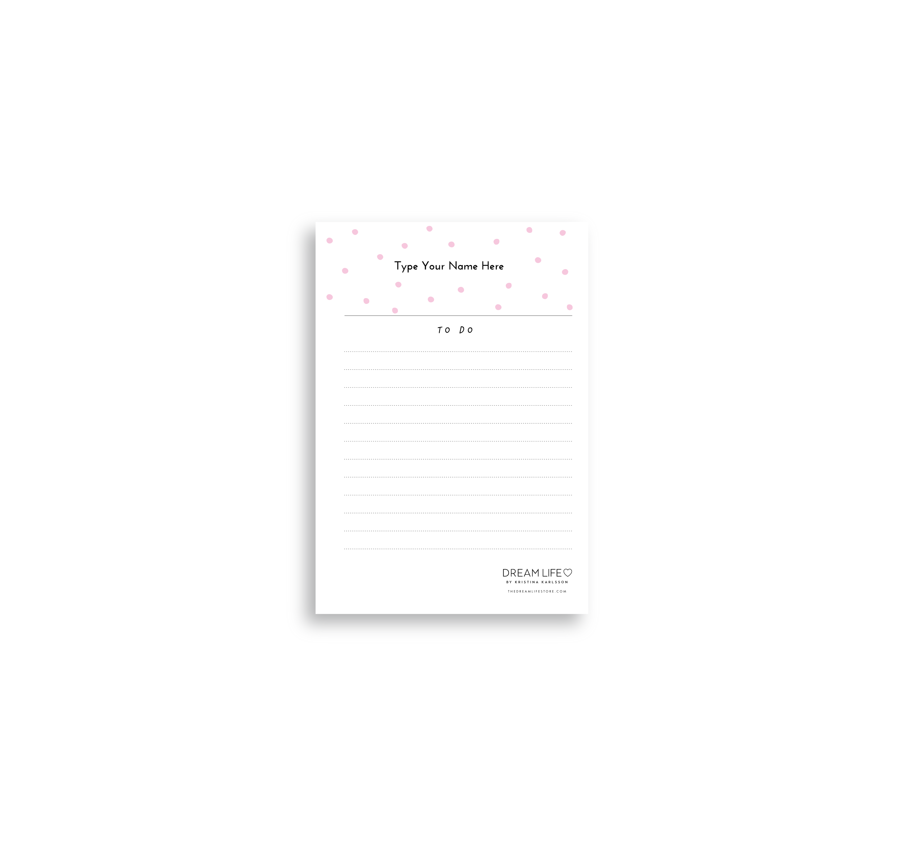 A6 To Do Notepad - Dots - Pink – Dream Life