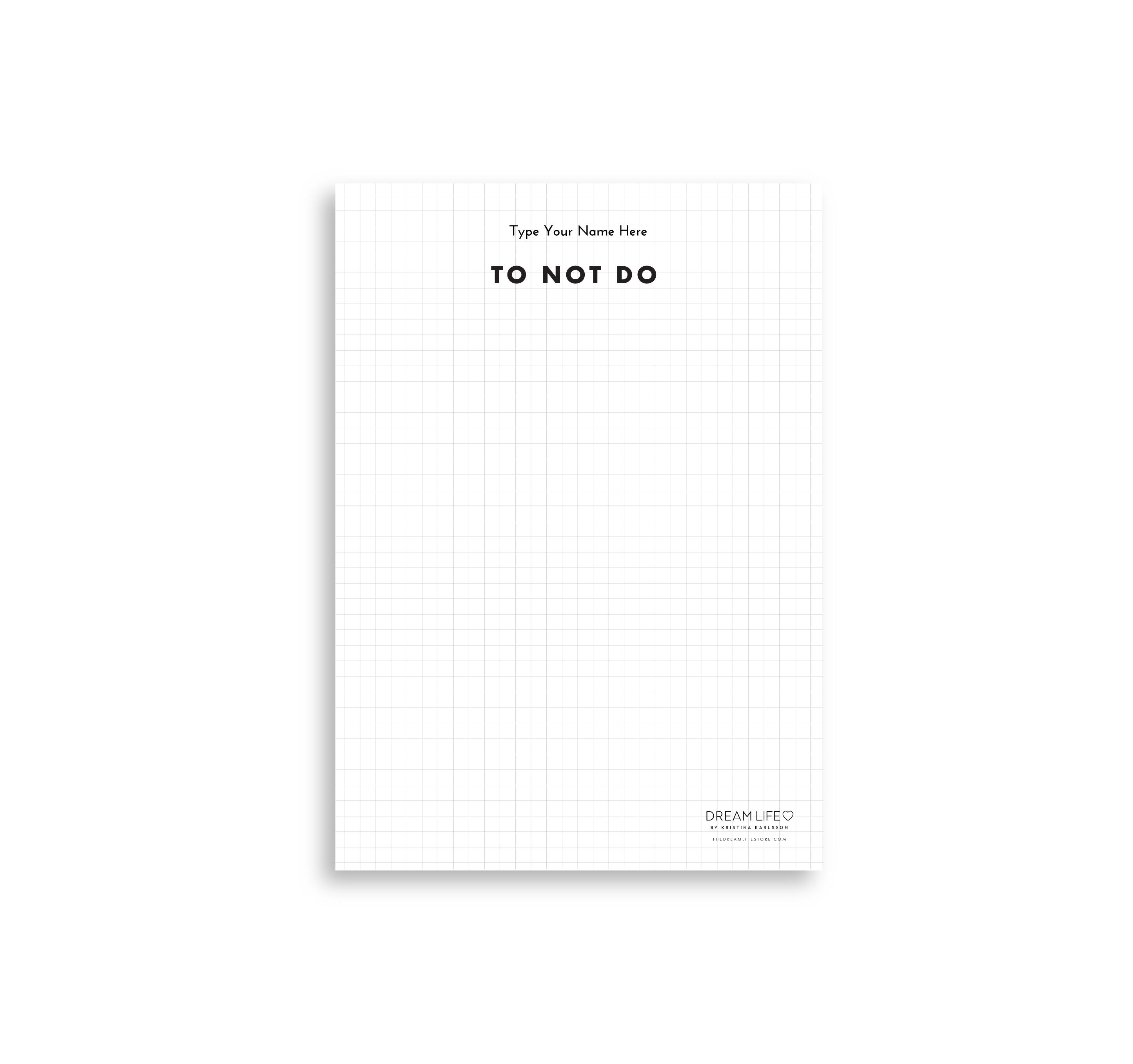A5 To Not Do Notepad - Grid – Dream Life
