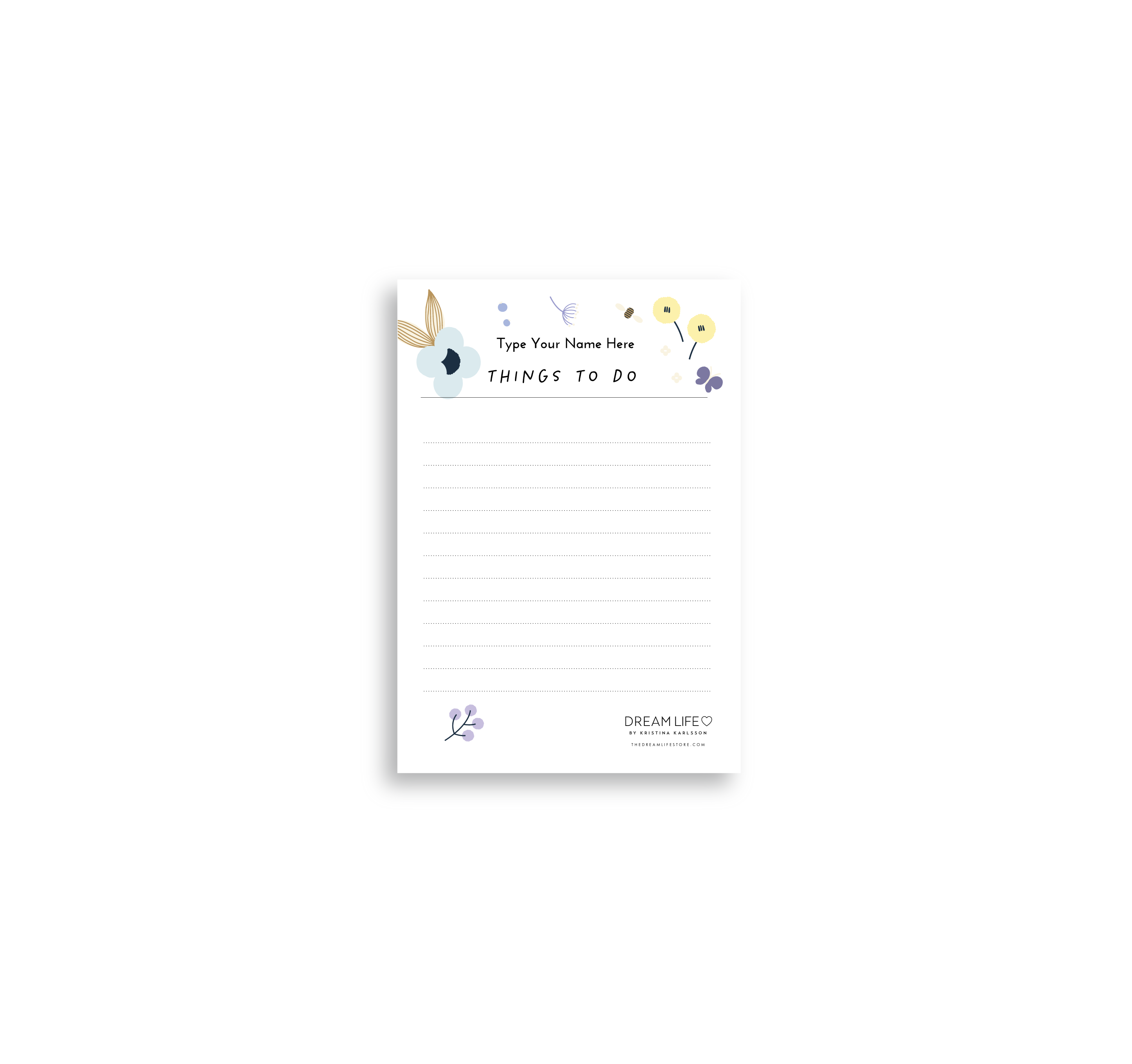 A6 Things To Do Notepad - Spring - Blue – Dream Life