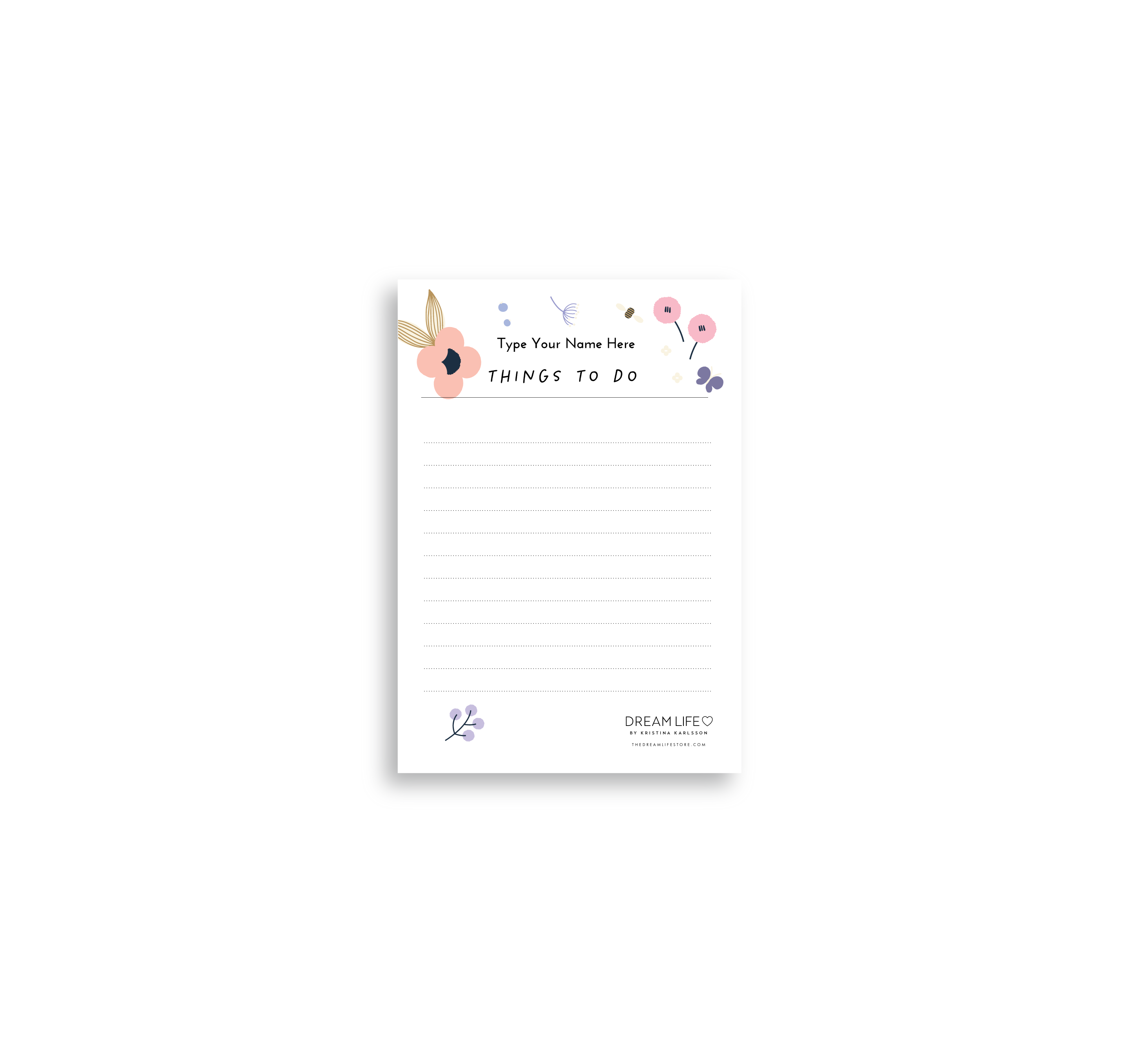 A6 Things To Do Notepad - Spring - Pink – Dream Life
