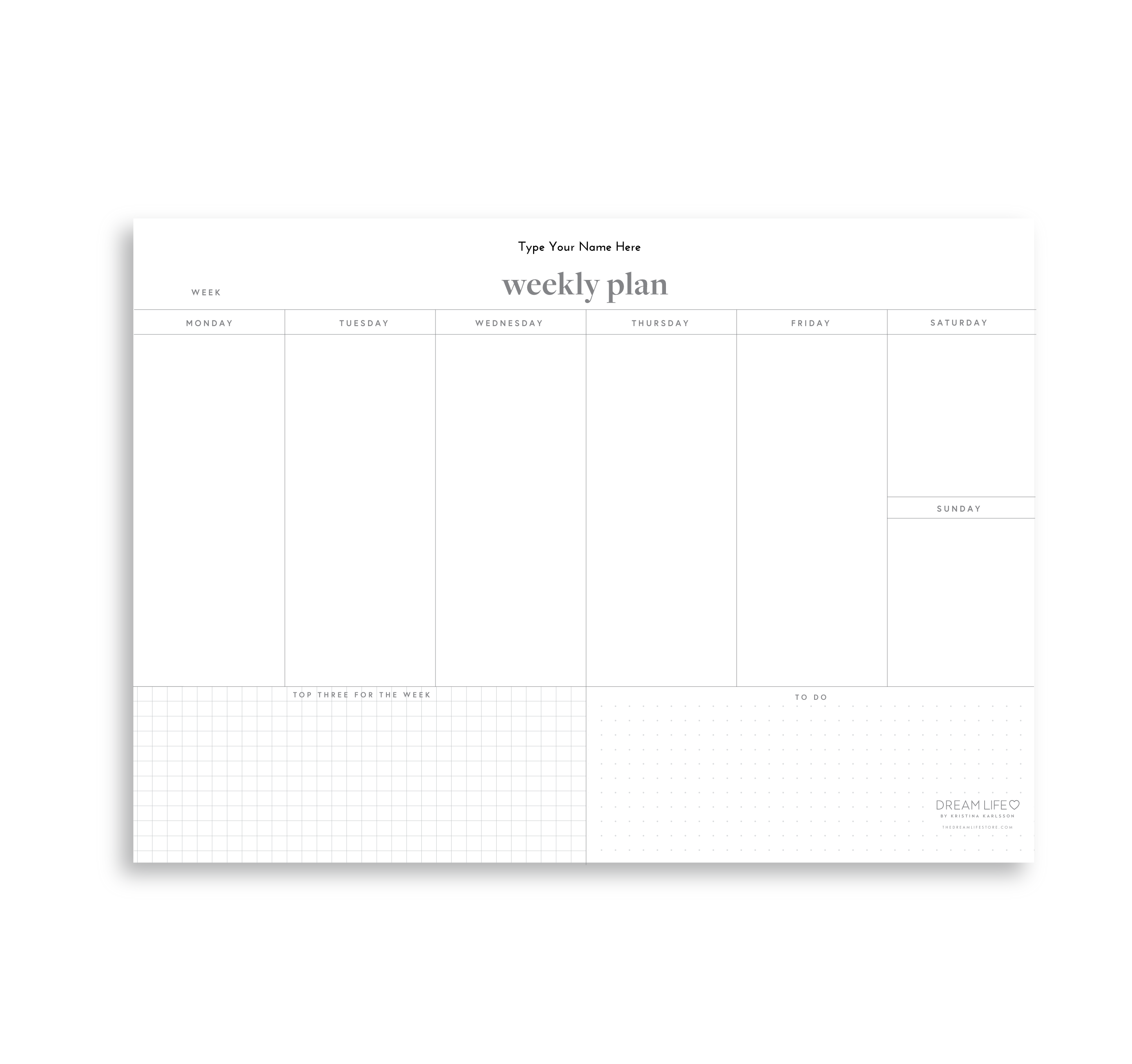 A4 Weekly Notepad - Progress – Dream Life