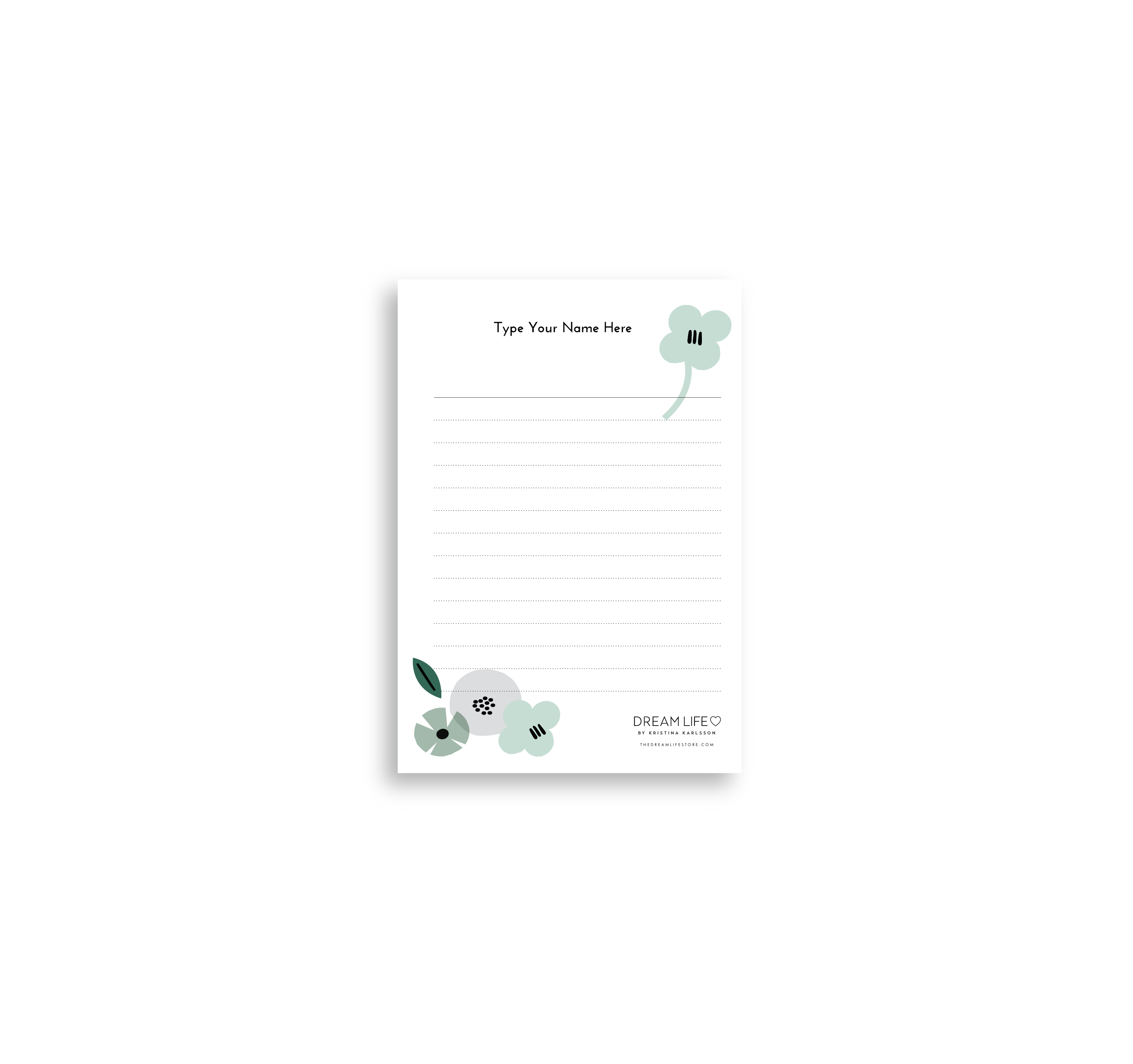 A6 Notepad - Summer - Green – Dream Life