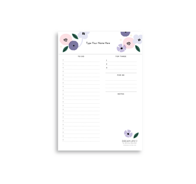 A5 Daily Plan Notepad - Summer - Lilac