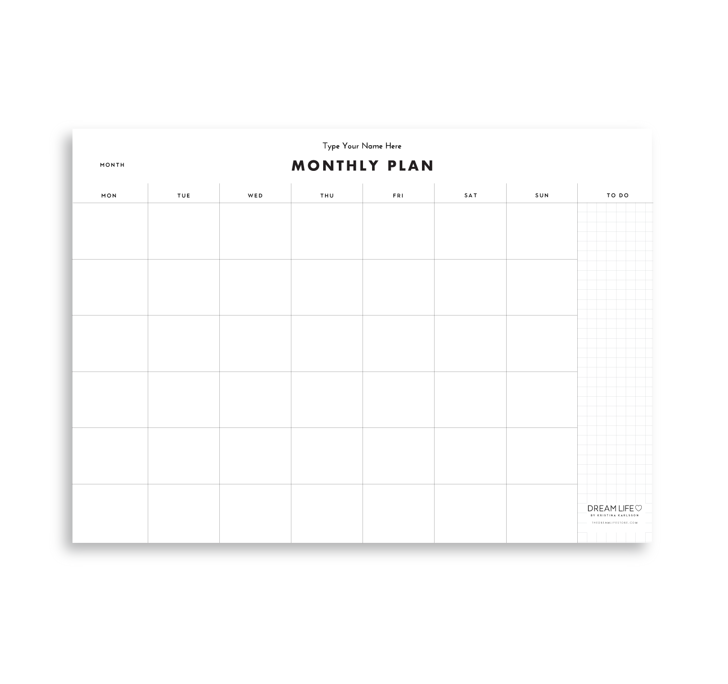 A4 Monthly Notepad - Minimal – Dream Life