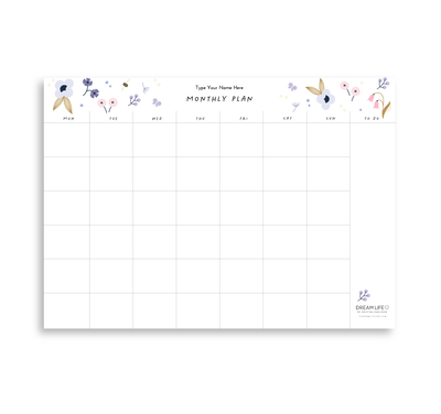A4 Monthly Notepad - Spring - Lilac