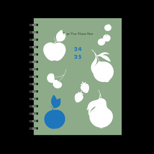 A5 Spiral Mid-Year Diary - Fruits - Green