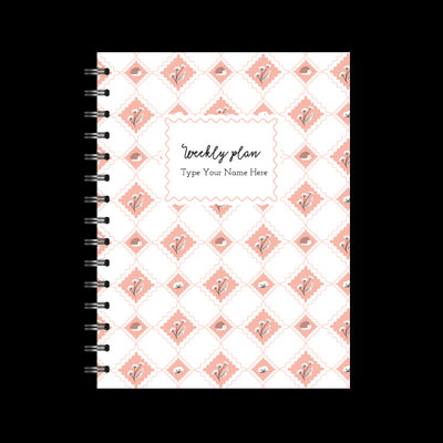 A5 Spiral Mid-Year Diary - Harlekin - Peach