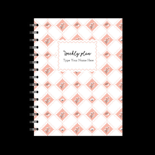 A5 Spiral Mid-Year Diary - Harlekin - Peach