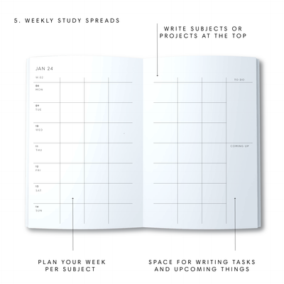 A5 2024 Spiral Student Diary - Monstera