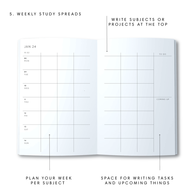 A5 2024 Student Diary - White